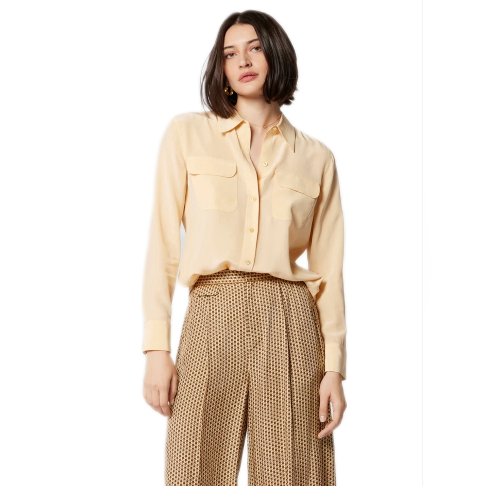 100% Silk EQUIPMENT FEMME Button Down Shirt (L)